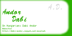 andor dabi business card